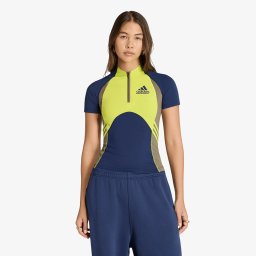 Тениска adidas Equipment Tight Short-Sleeve T-Shirt Night Indigo/ Acid Yellow/ Olive Strata XS