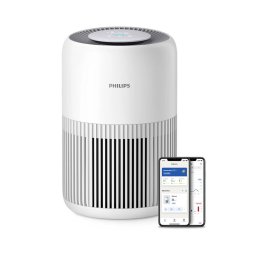 Пречиствател на въздух Philips PureProtect Mini 900 Series (AC0950/10), 23W, подходящ за помещения с площ до 65m², HEPA филтър, режим сън, управление с гласови асистенти Google и Alexa, бял