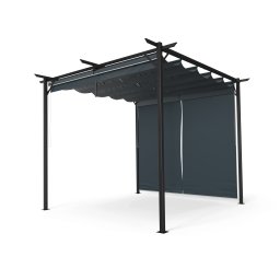 Blumfeldt Pantheon Robust Pergola, 3x3 м стомана с прахово покритие, устойчива на атмосферни влияния със странични ролети (GDI17-PRobust3x3GBl)