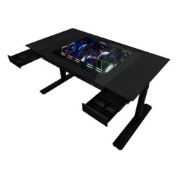 Гейминг бюро Lian Li DK07, 1480 x 676~1162 x 805 mm, шаси за компютърна конфигурация, черно