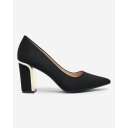 Resti Black women's eco-suede post pumps Afrogosa