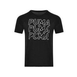 Puma - Тениска с модерно спортно лого - Черна