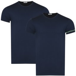 BIKKEMBERGS - мъжки тениски, комплект от 2 бр. - тъмносини