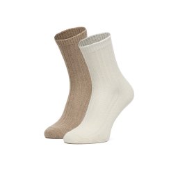 Nine West Дълги чорапи CEO_AS_NW_08_W_AW25 (2 PACK) Екрю