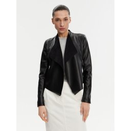 French Connection Яке от имитация на кожа 75BZ7 Черен Regular Fit