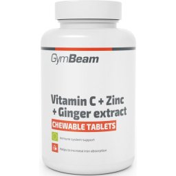 GymBeam Vitamin C + Zinc + Ginger Extract таблетки за дъвчене за подсилване на имунната система, красива коса, нокти, кожа на лицето и нормално състоя