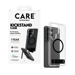 Гръб CARE by PanzerGlass за Samsung Galaxy S26 Ultra, Urban Explorer Case w. Black Kickstand and Qi - Прозрачен