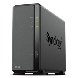 Мрежови диск (NAS) Synology DS124, четириядрен Realtek RTD1619B 1.7GHz, без твърд диск, (1x SATA 6Gb/s), 1GB DDR4, 1x RJ-45 1GbE LAN, 2x USB 3.2