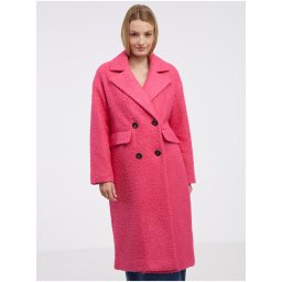 Dark pink women's coat ONLY Valeria - Women