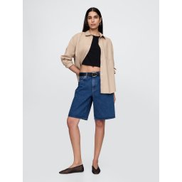 GAP Denim Shorts Mid Rise Longline - Women's