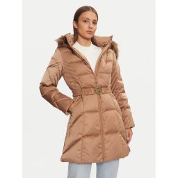 Guess Пухено яке New Olga W4BL40 WEX52 Бежов Regular Fit