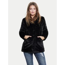 ONLY Кожено палто Vida 15164600 Черен Regular Fit