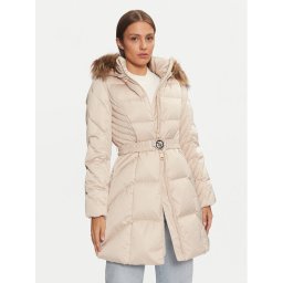Guess Пухено яке New Olga W4BL40 WEX52 Бежов Regular Fit
