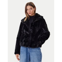 Guess Кожено палто New Sophy W0BL0N WDCH0 Черен Regular Fit