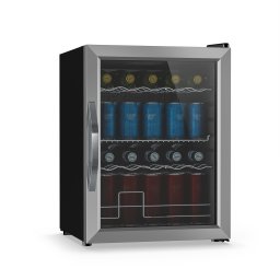 Klarstein Хладилник за напитки Beersafe със стъклена врата | 64 x 48 см | Вътрешно LED осветление | Сребристо-черен ()