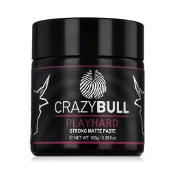 Crazy Bull Play Hard Strong Matte Paste стилизираща паста за коса със силна фиксация и матов финиш 100 g за мъже
