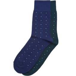 Small Multicolor Dots Socks 2 Pack Black/Navy Blue/Multicolor