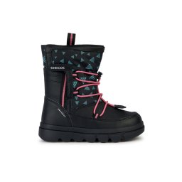 Black Girls Ankle Boots Geox Willaboom Abx - Girls