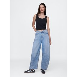 Дамски дънки GAP Horseshoe UltraSoft с висока талия