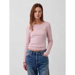 Тениска с оребрено лого на GAP