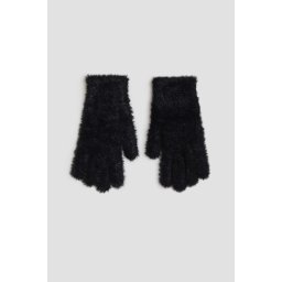 Marisse Black Fur Gloves