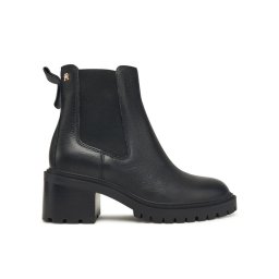 Tommy Hilfiger Боти Th Leather Chelsea Cleated Heel FW0FW08774 Черен