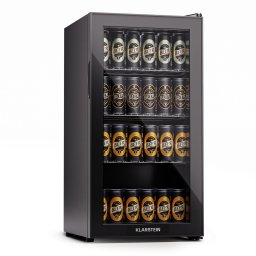 Klarstein Beersafe 74 Slim, хладилник, 74 литра, 3 рафта, панорамна стъклена врата (HEA-Bersafe-74-bl)