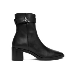 Calvin Klein Боти Block Heel Boot W/ Metal Logo HW0HW02591 Черен