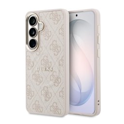 Гръб Guess за Samsung Galaxy S26 Plus, PU, Leather 4G Gold Magnetic Case - Розов