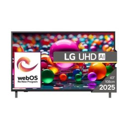 Телевизор LG 43UA75003LA, 43" 4K UltraHD TV 4K (3840x2160), DVB-T2/C/S2, webOS 25 Smart, ThinQ AI, Alpha 7 AI Processor, WiFi, HDR10 pro, HLG, ALLM/HGiG, 4K Upscaling, AI Sound pro, Multiple View, HDMI eARC, LAN, USB, Bluetooth, Google Cast, 2 Pole Stand,
