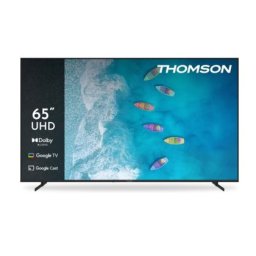 Телевизор Thomson 65" UHD Google TV; 3840 x 2160 (4K UHD), DLED, 60 Hz, Dolby Audio, Google Cast, DVB-T/T2/C/S/S2, HDR10, Wi-Fi, Bluetooth, LAN, HDMI 3 (2.1), USB 2 (2.0), AV IN, Hotel mode, Side Feet, Black