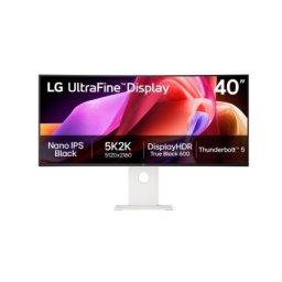 Монитор LG 40U990A-W, 39.7'' UltraFine Nano 21:9, IPS Black 5K2K (5120x2160), 1ms MBR, 120Hz, 5ms, 450 cd/m2, 2000:1, HDR 10, DCI-P3 99%, USB-C, FreeSync, VRR, PIP, 2 PBP, HDMI, DP, Thunderbolt 5, Built-in KVM, Speacer 2X10W, PIP, PBP, Tilt, Height, Swiv