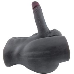 Реалистичен мастурбатор торс с пенис и анус "BAD BLACK" 23 х 21 см