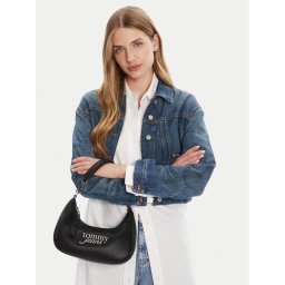 Tommy Jeans Дамска чанта Tjw Bold Script Shoulder Bag AW0AW17895 Черен