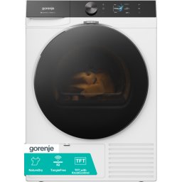 Сушилня Gorenje DG89BP, 9 кг, Термопомпа, LCD дисплей, WI-FI управление, Eнергиен клас B, Бял