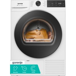 Сушилня Gorenje DG49CP, 9 кг, Термопомпа, LЕD дисплей, WI-FI управление, Eнергиен клас C, Бял