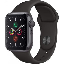 Smart Watch Apple Watch Series 5 - 40mm Space Grey Aluminium with Black Sport Band MWV82