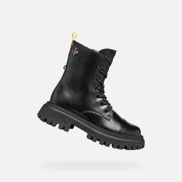 Black Girls Ankle Boots Geox Maquinnerns Girl - Girls