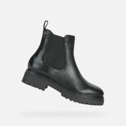 Black Women's Ankle Boots Geox Iridea B ABX - Ladies