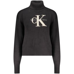 Черен пуловер с висока яка Calvin Klein