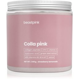 BeastPink Colla Pink прах за приготвяне на напитка с колаген вкус Strawberry Lemonade 240 гр.