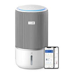 Пречиствател на въздух Philips AC3420/10, 43W, 3.2 l резервоар, подходящ за помещения с площ до 78m², 5 скорости, HEPA филтър, 3-слойна филтрация, бял