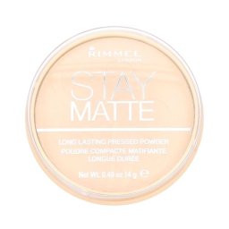 Rimmel London Stay Matte дълготрайна компактна пудра 14 g нюанс 001 Transparent
