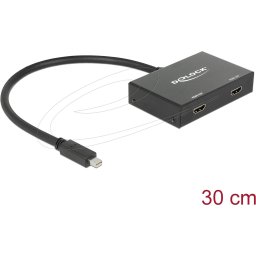 Delock Сплитер Display port 1.2 от mini Dsplay Port мъжко към 2 x HDMI 4K женско