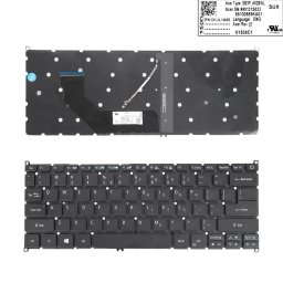 Клавиатура за лаптоп Acer, съвместима със серия Swift 3 SF314-53G Swift 5 SF514-51G, черна, без рамка, с подсветка