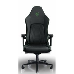 Геймърски стол Razer Iskur V2 Green (RZ38-04900100-R3G1), до 136kg, изкуствена кожа, метална рамка, регулируеми подлакътници, регулируема облегалка, лумбална опора, черно-зелен