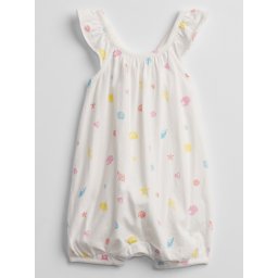 GAP Baby overalls shell print bubble one-piece shorty - Girls