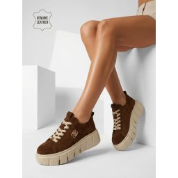 Дамски спортни маратонки от естествена кожа