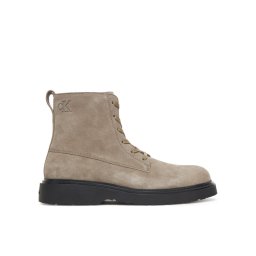 Calvin Klein Зимни обувки Combat Ess Lace Up Zip Boot Su YM0YM01371 Сив