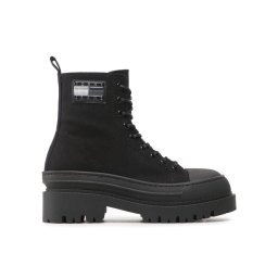 Tommy Jeans Зимни обувки Tjw Foxing Canvas EN0EN02216 Черен